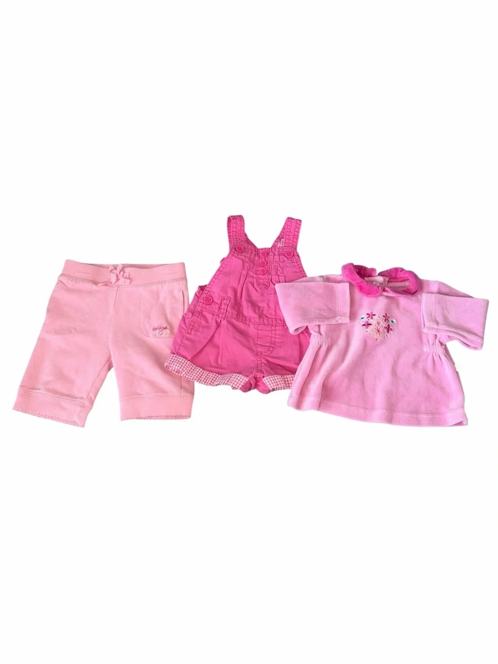 EUC Vintage Y2K OshKosh B'gosh Pink Baby Girl 3 pc Bundle 6-9m Coquette Gingham